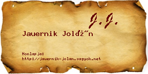 Jauernik Jolán névjegykártya