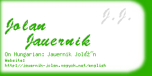 jolan jauernik business card